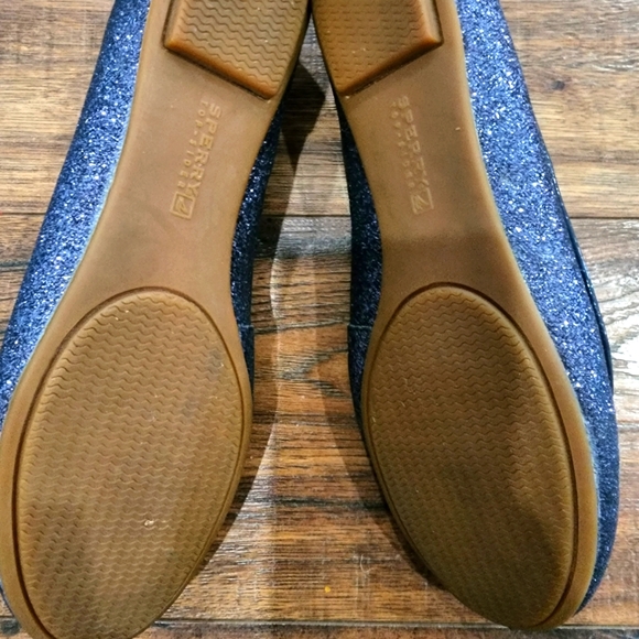Sperry Women's Navy Sparkle Bow Loafers Size 7.5 - Picture 8 of 9
